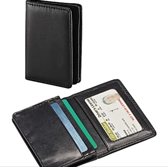 Samsonite Leather Business Card  Holder- Black - Picture 2 of 7